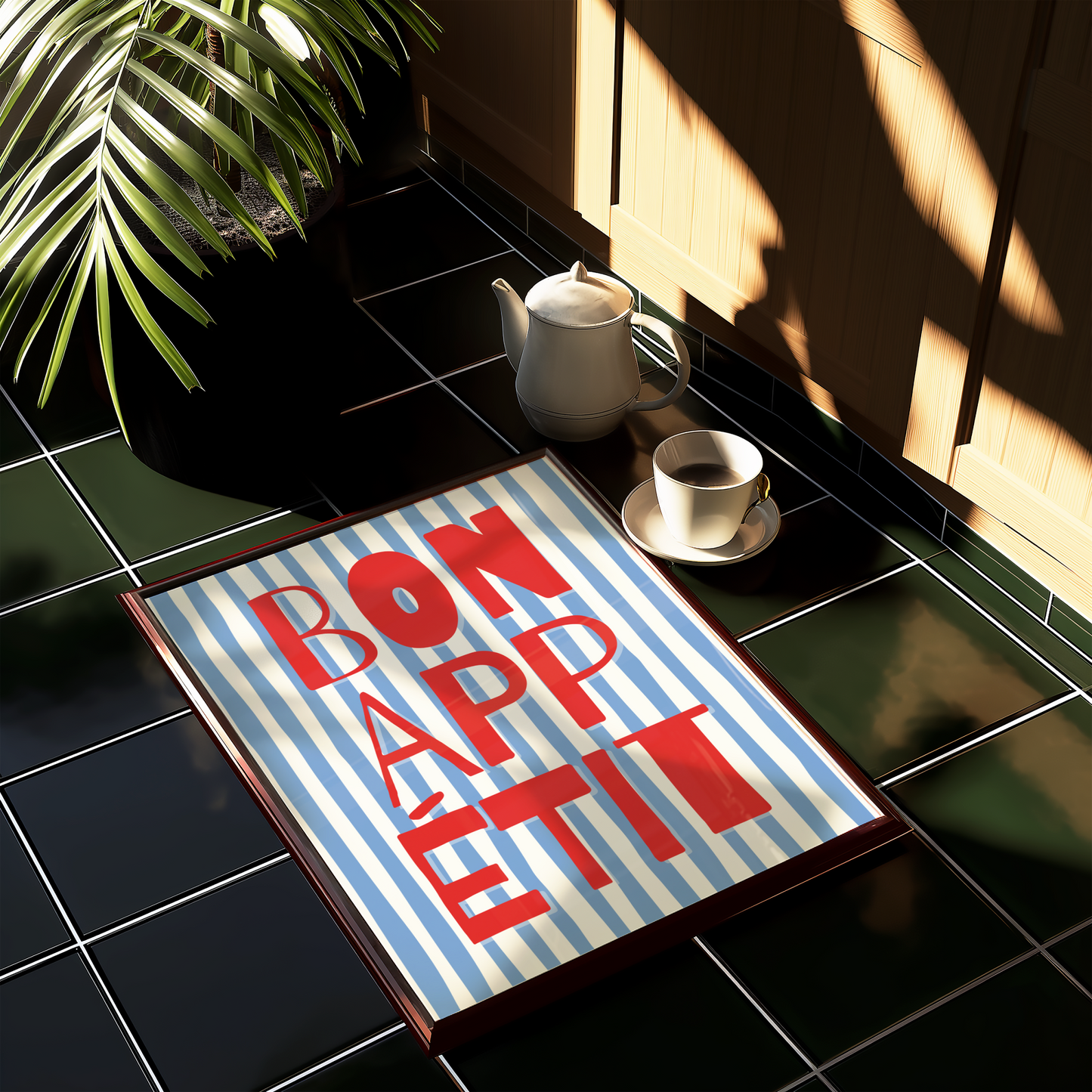 Bon Appetit Print (Red and Blue)