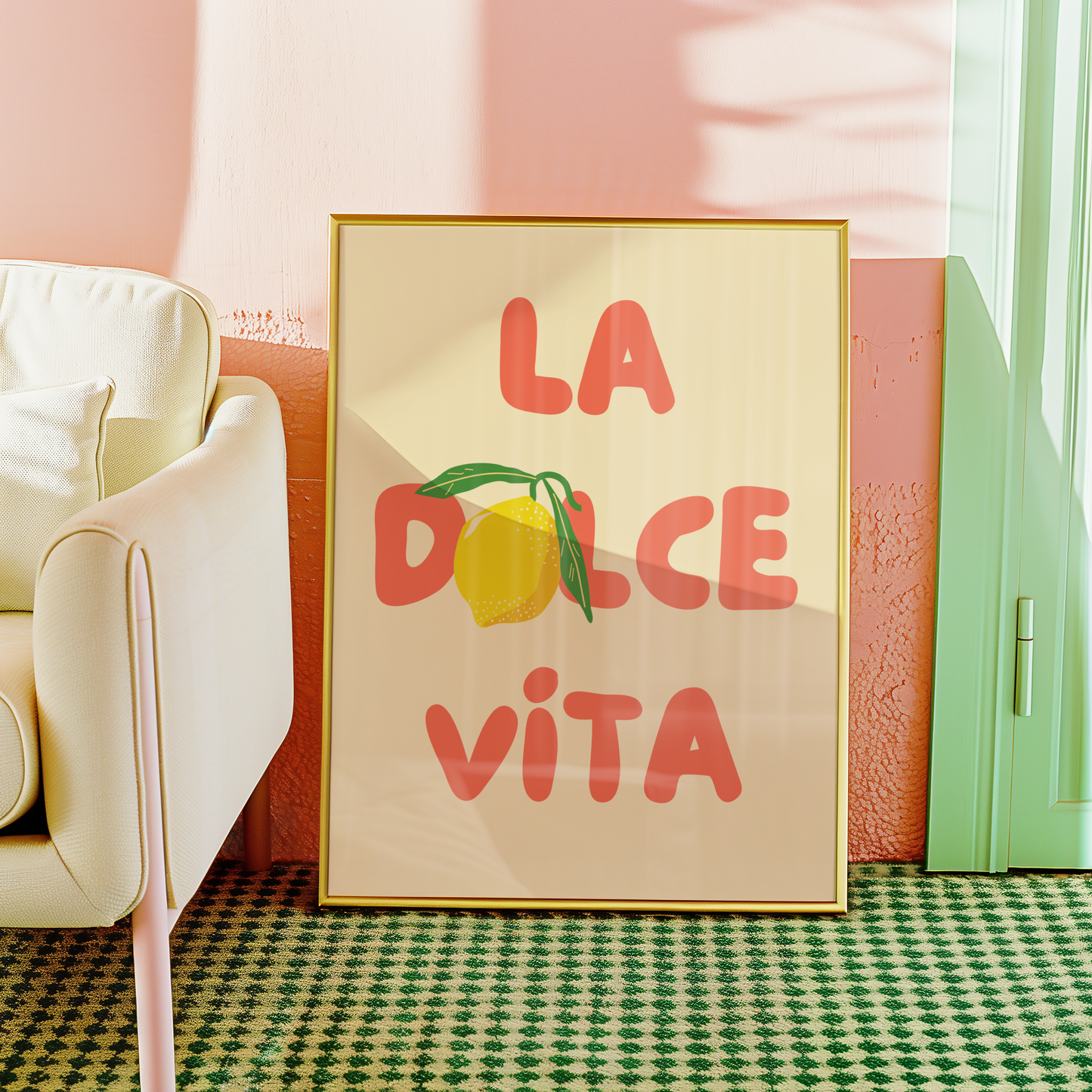 La Dolce Vita Lemon Poster Print (Yellow)