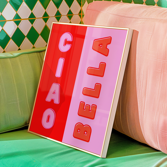 Ciao Bella Print (Red and Pink)