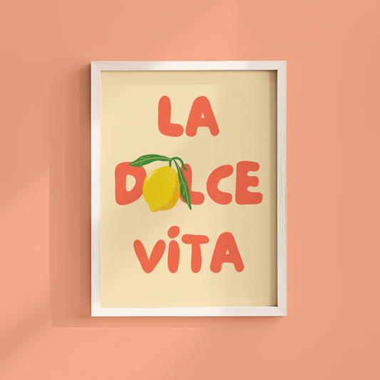 La Dolce Vita Lemon Poster Print (Yellow)