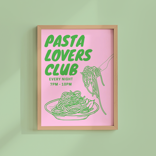 Pasta Lovers Club Print (Green and Pink)