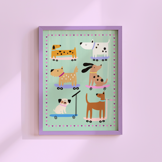 Dogs on Wheels Poster Print