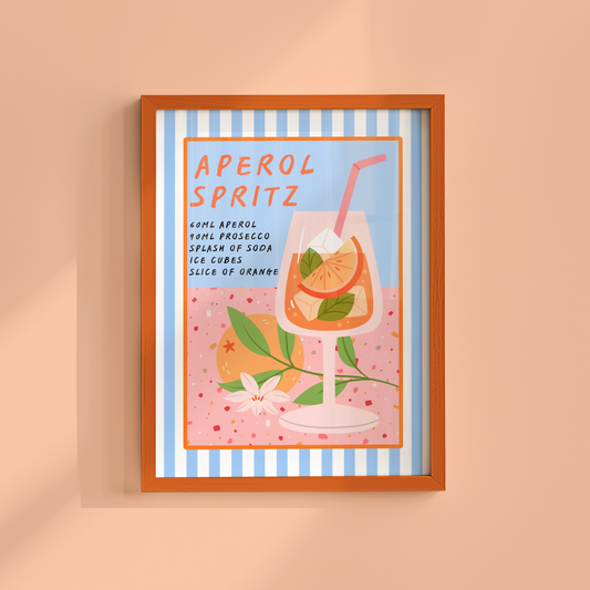Aperol Spritz Recipe Poster Print