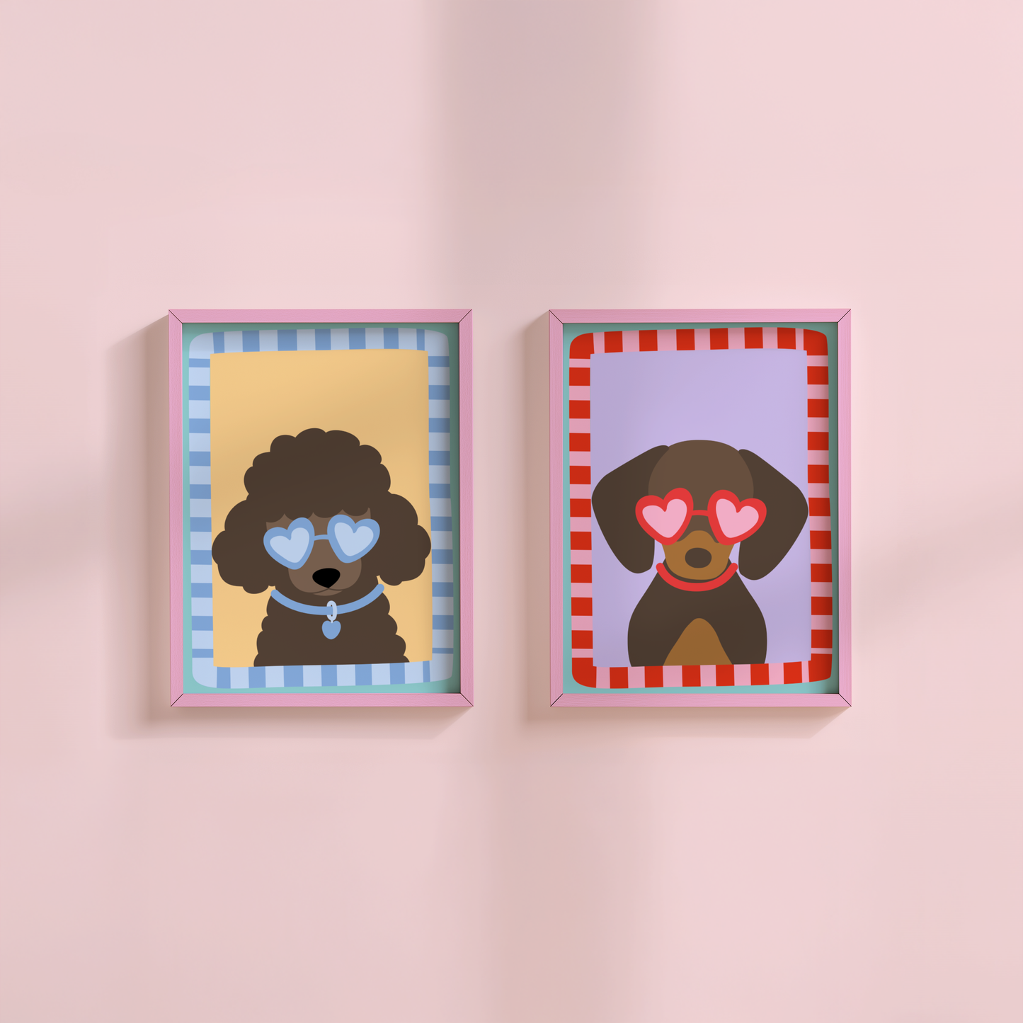 Poodle With Love Heart Sunglasses Poster Print