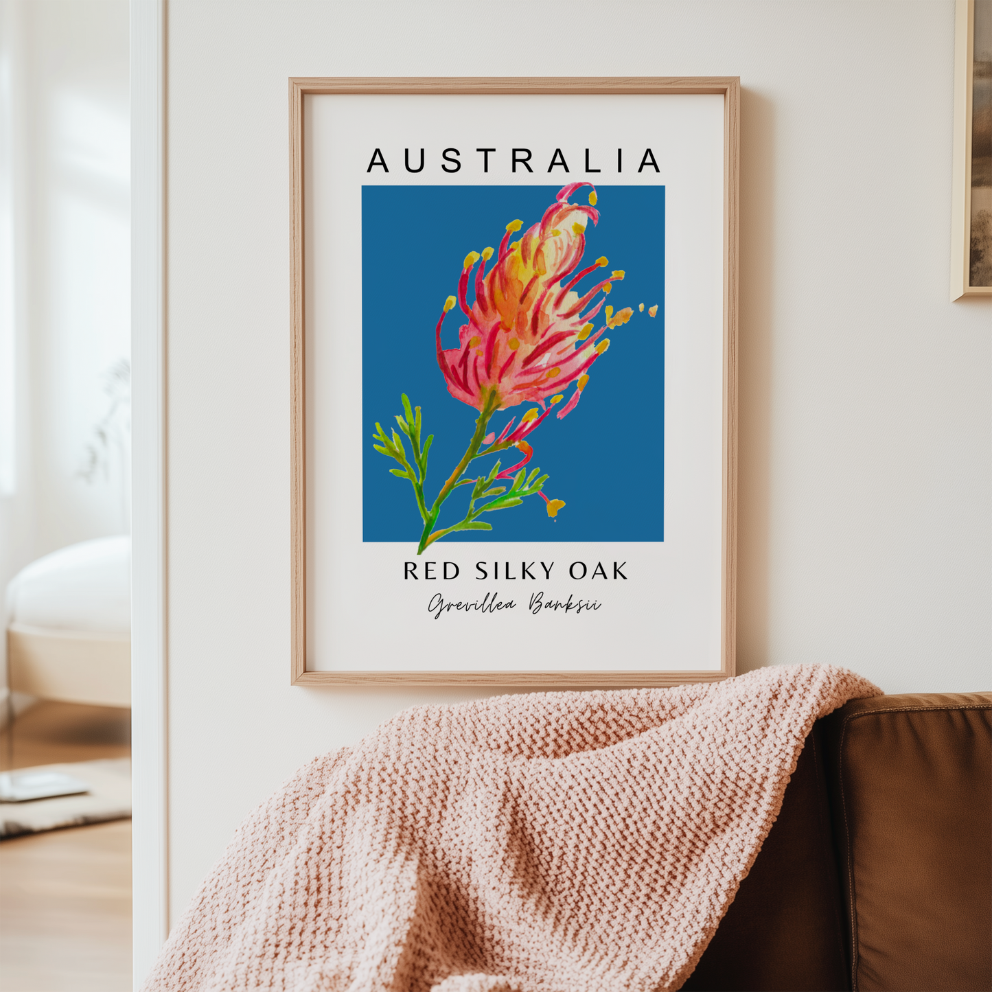 Australian Grevillea Red Silky Oak Print
