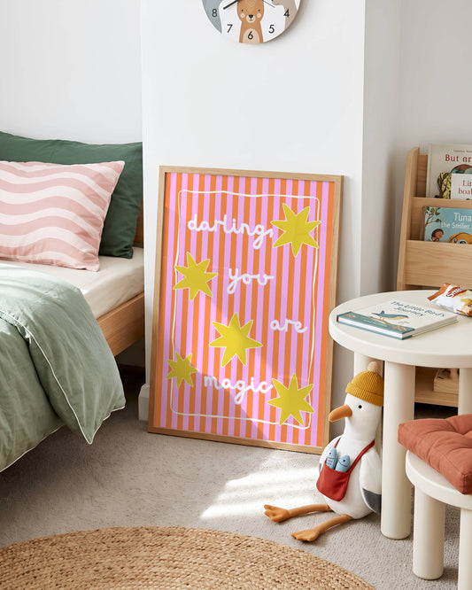 Darling, You Are Magic Poster Print (Pink and Orange)