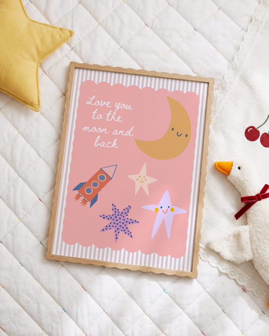 Love You To The Moon and Back Poster Print