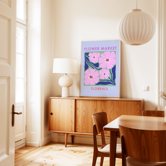 Flower Market Florence Poster Print