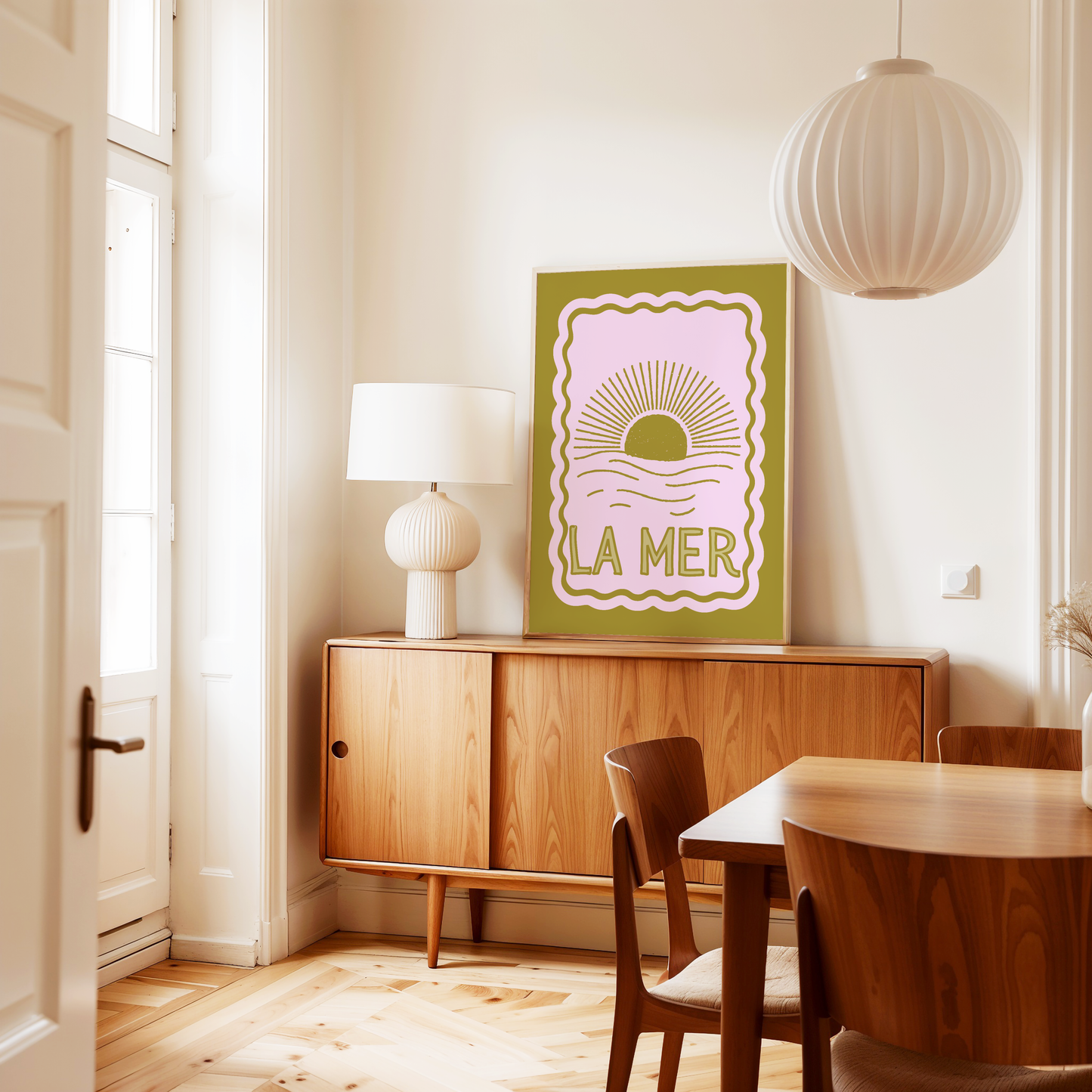 La Mer Print (Pink and Gold)