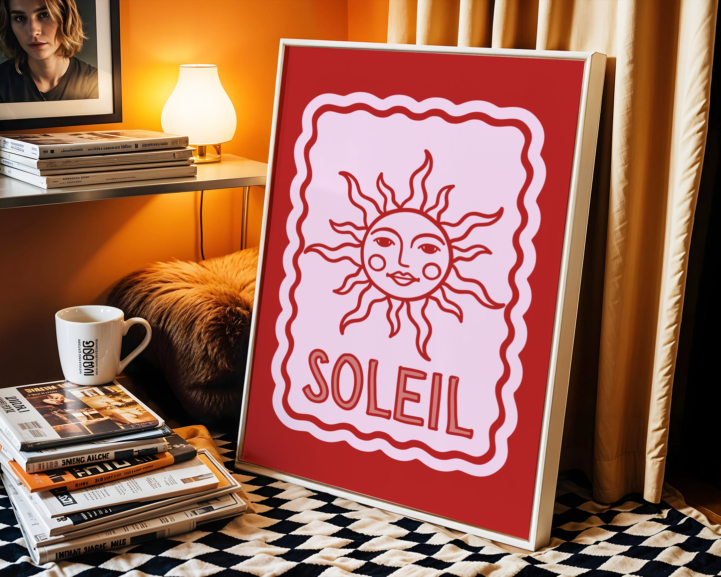 Soleil Print (Red and Pink)