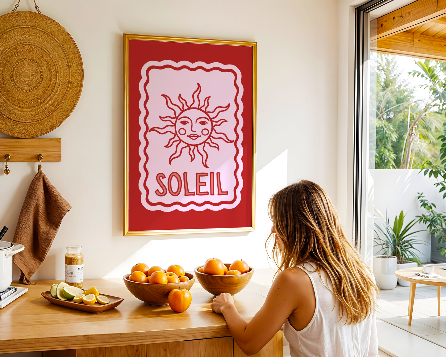 Soleil Print (Red and Pink)