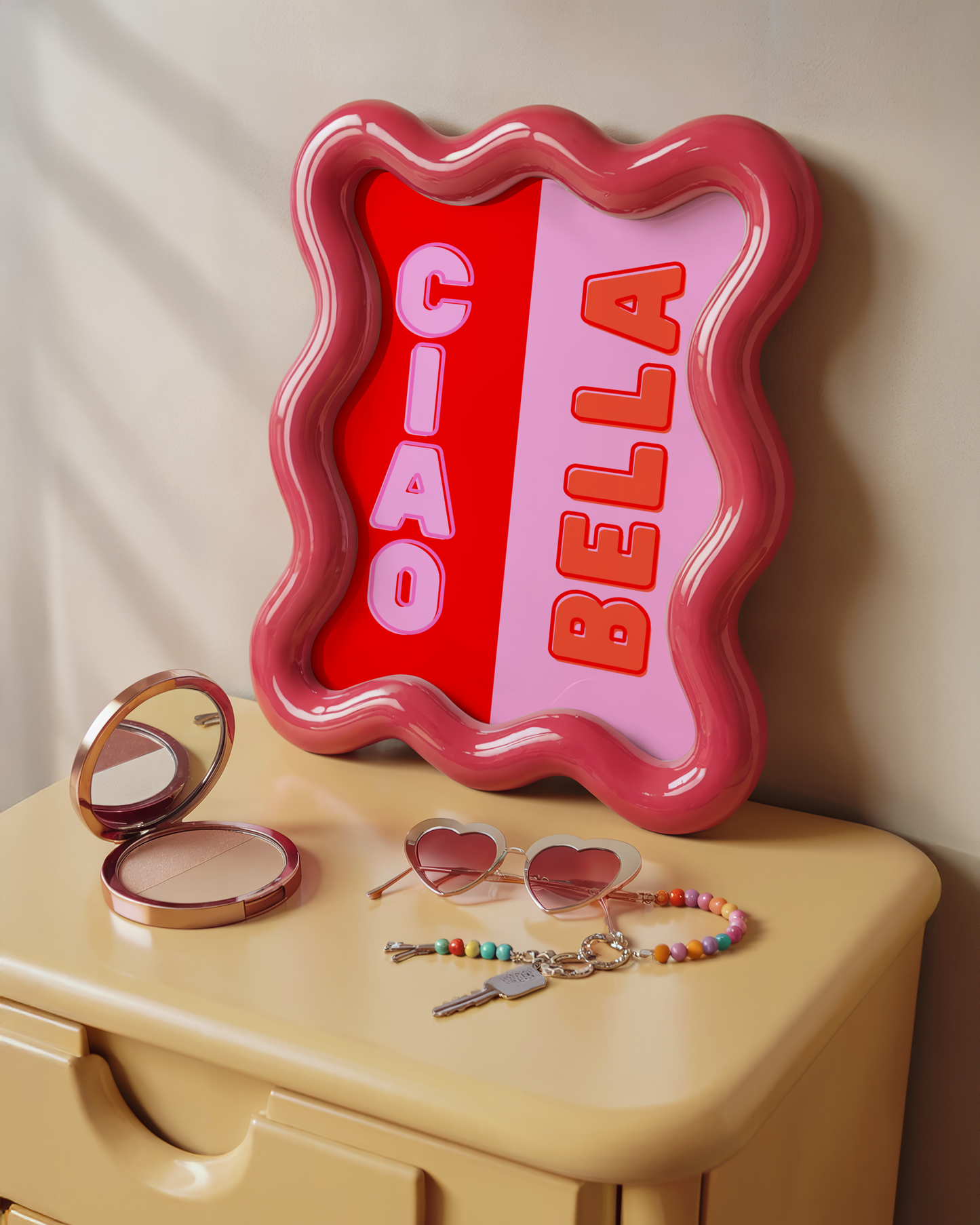 Ciao Bella Print (Red and Pink)