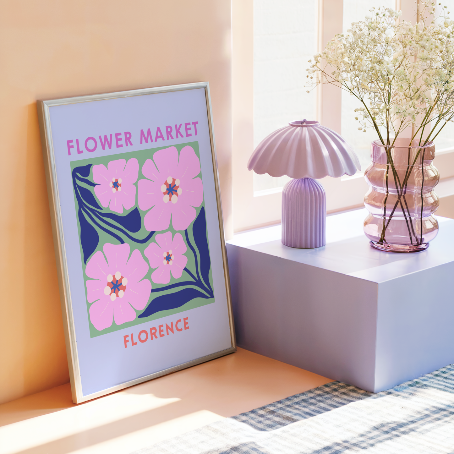 Flower Market Florence Poster Print