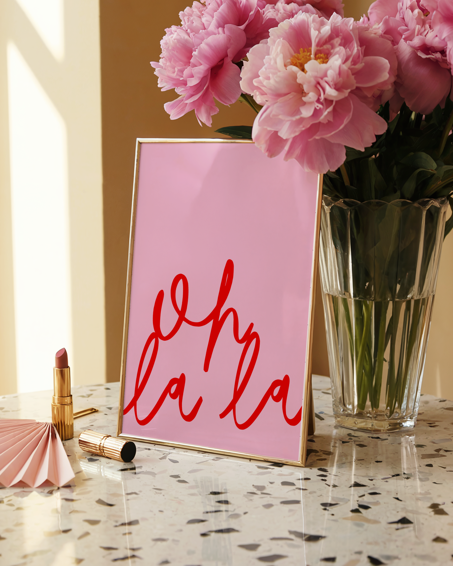 Oh La La Poster Print (Pink and Red)