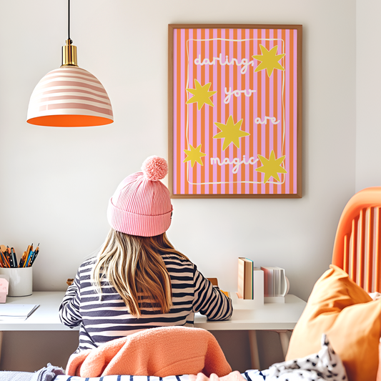 Darling, You Are Magic Poster Print (Pink and Orange)