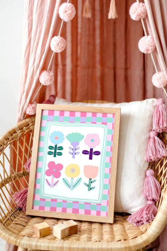 Pastel Flowers Poster Print