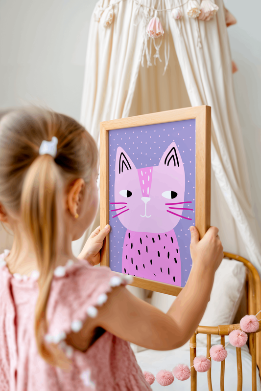 Pink Cat Poster Print