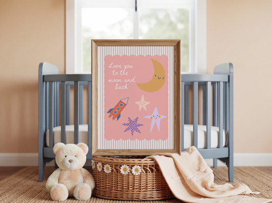 Love You To The Moon and Back Poster Print