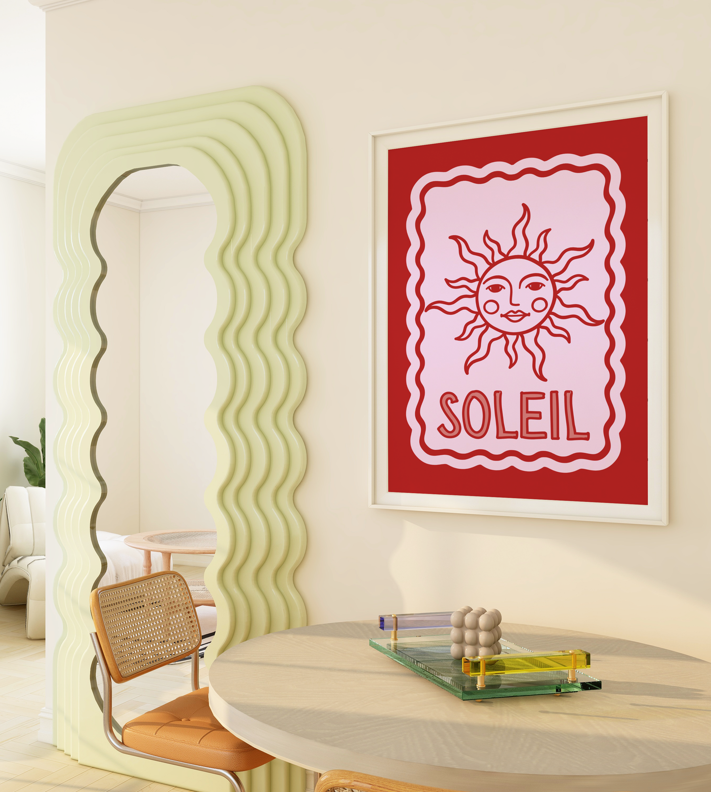 Soleil Print (Red and Pink)