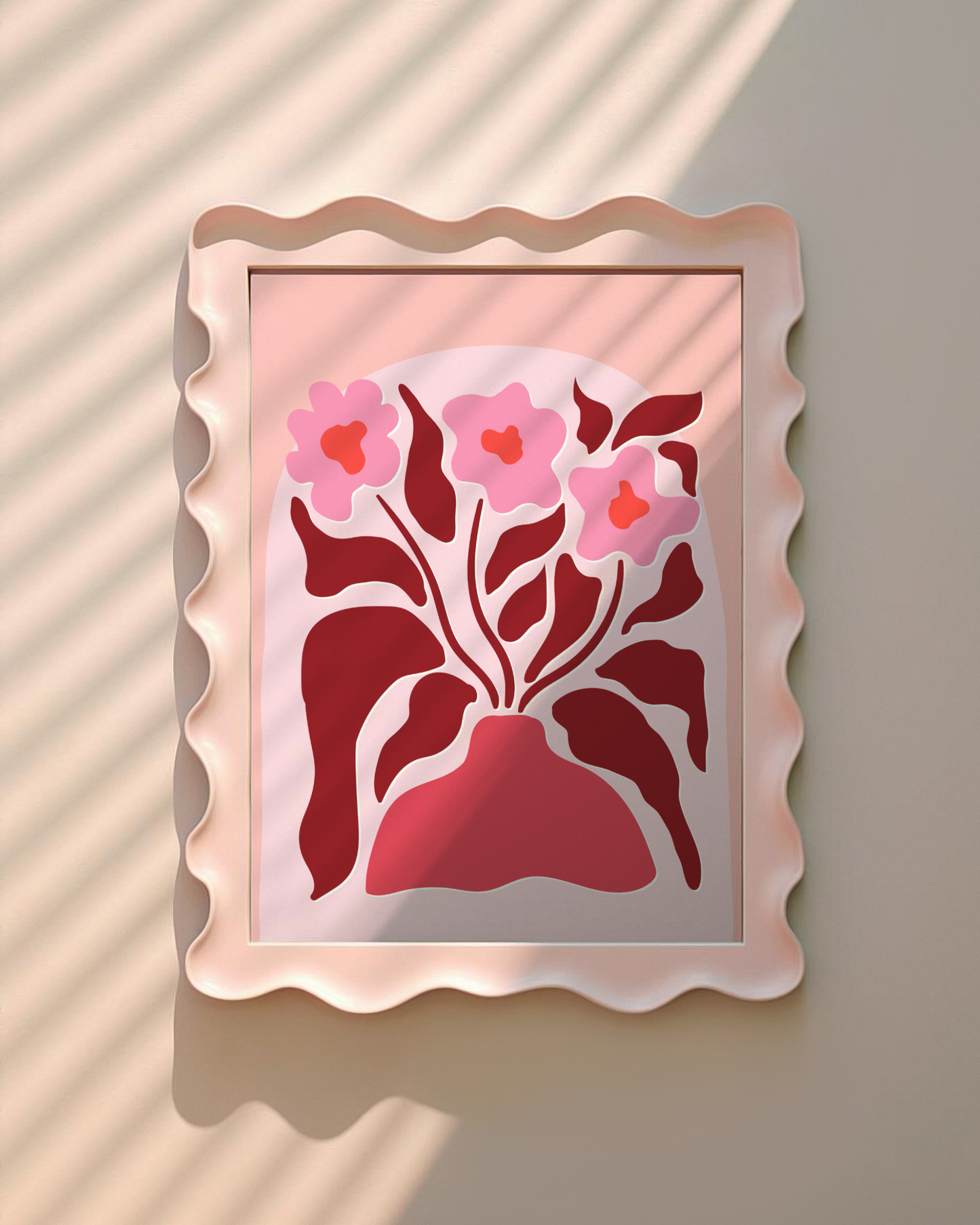 Abstract Vase and Flowers Print