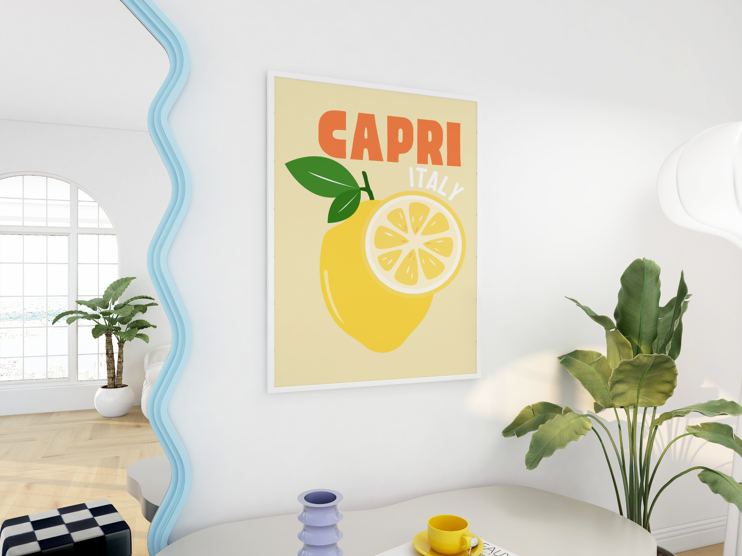 Capri Italy Lemon Print (Yellow)