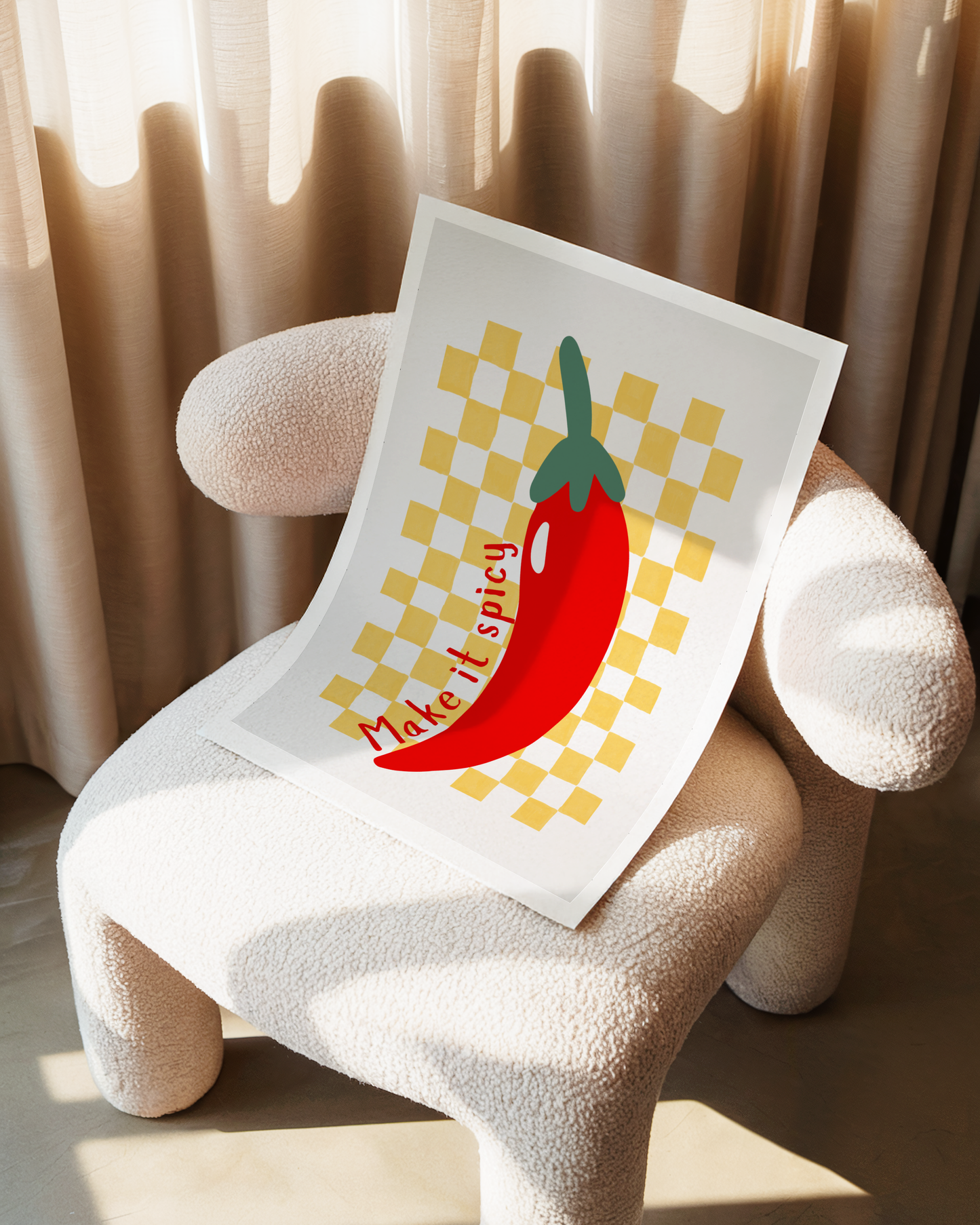 Make It Spicy Red Chili Pepper Poster Print