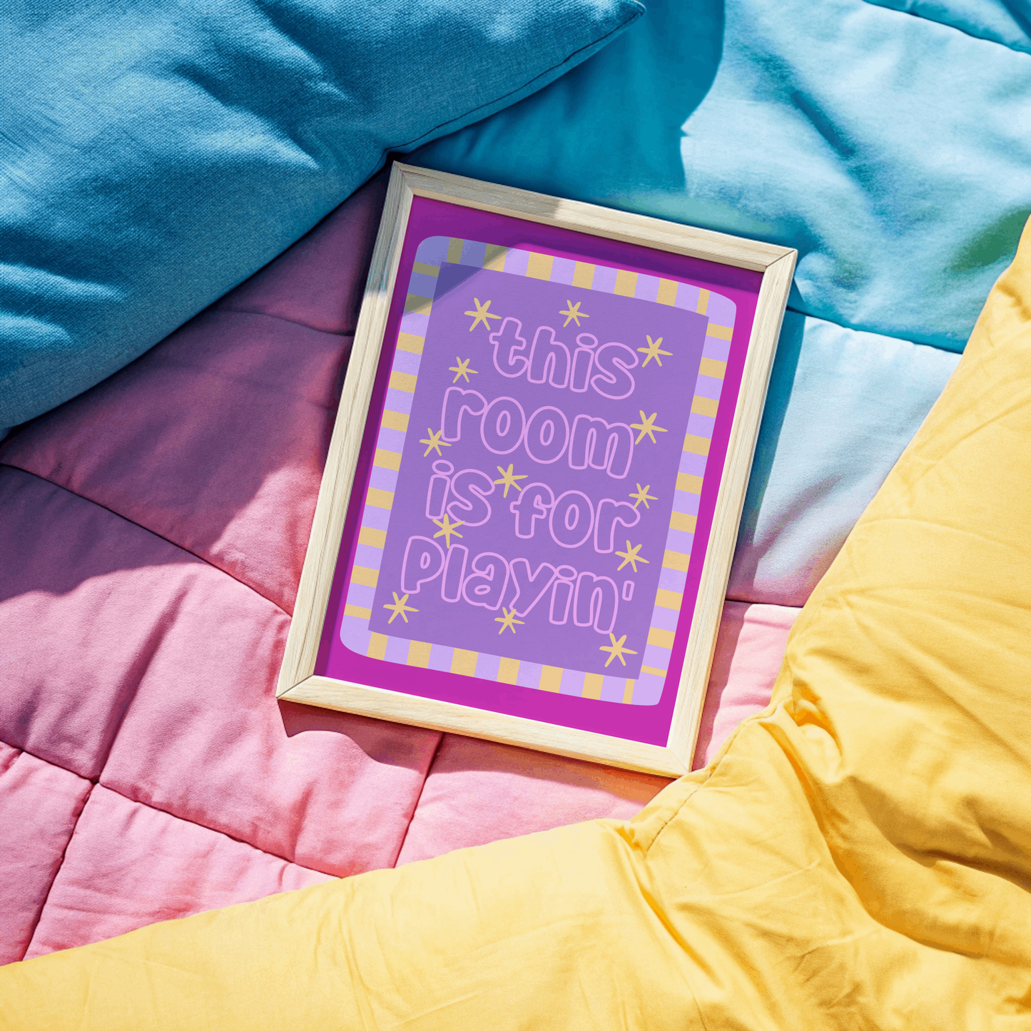 This Room Is For Playin' Poster Print (Pink/Purple)