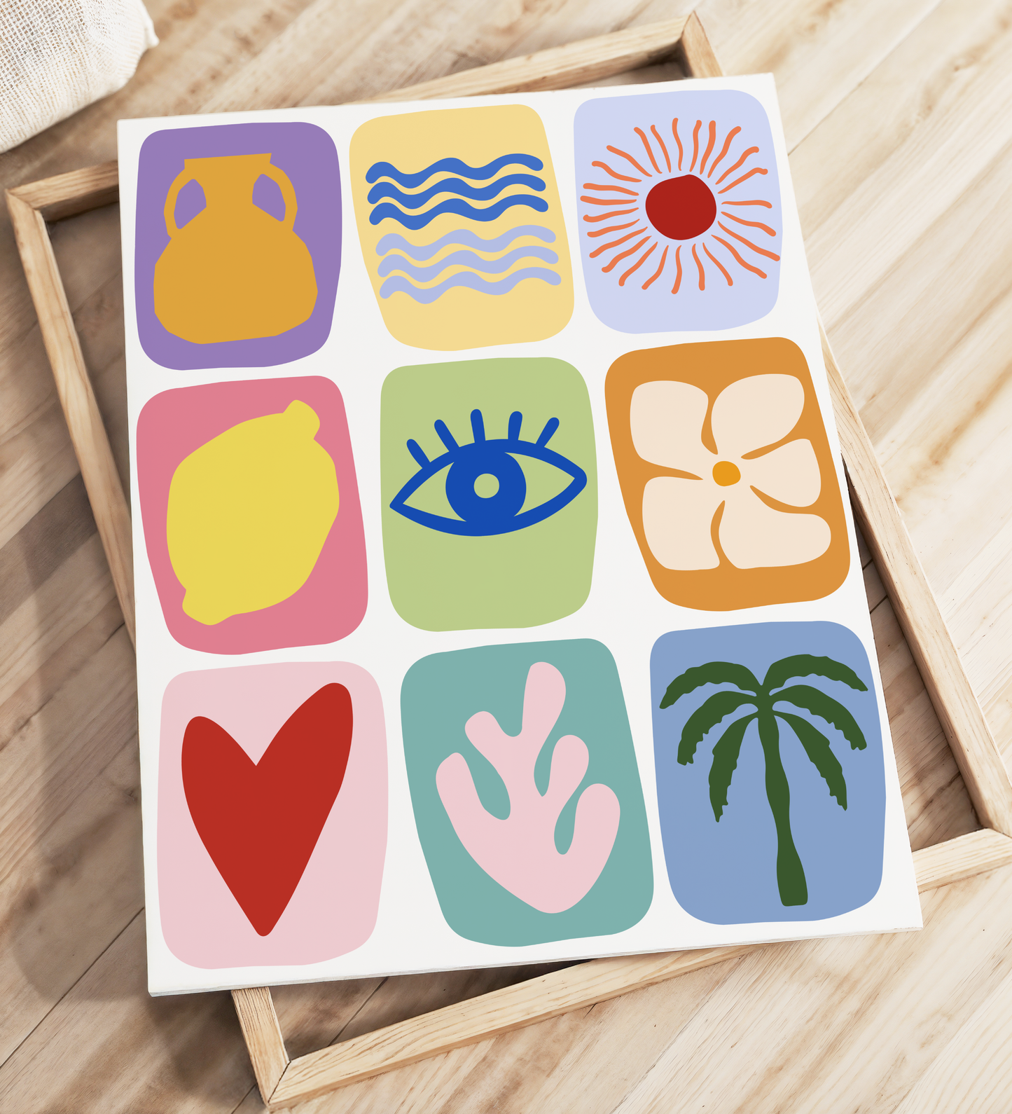 Abstract Tropical Summer Motif Print