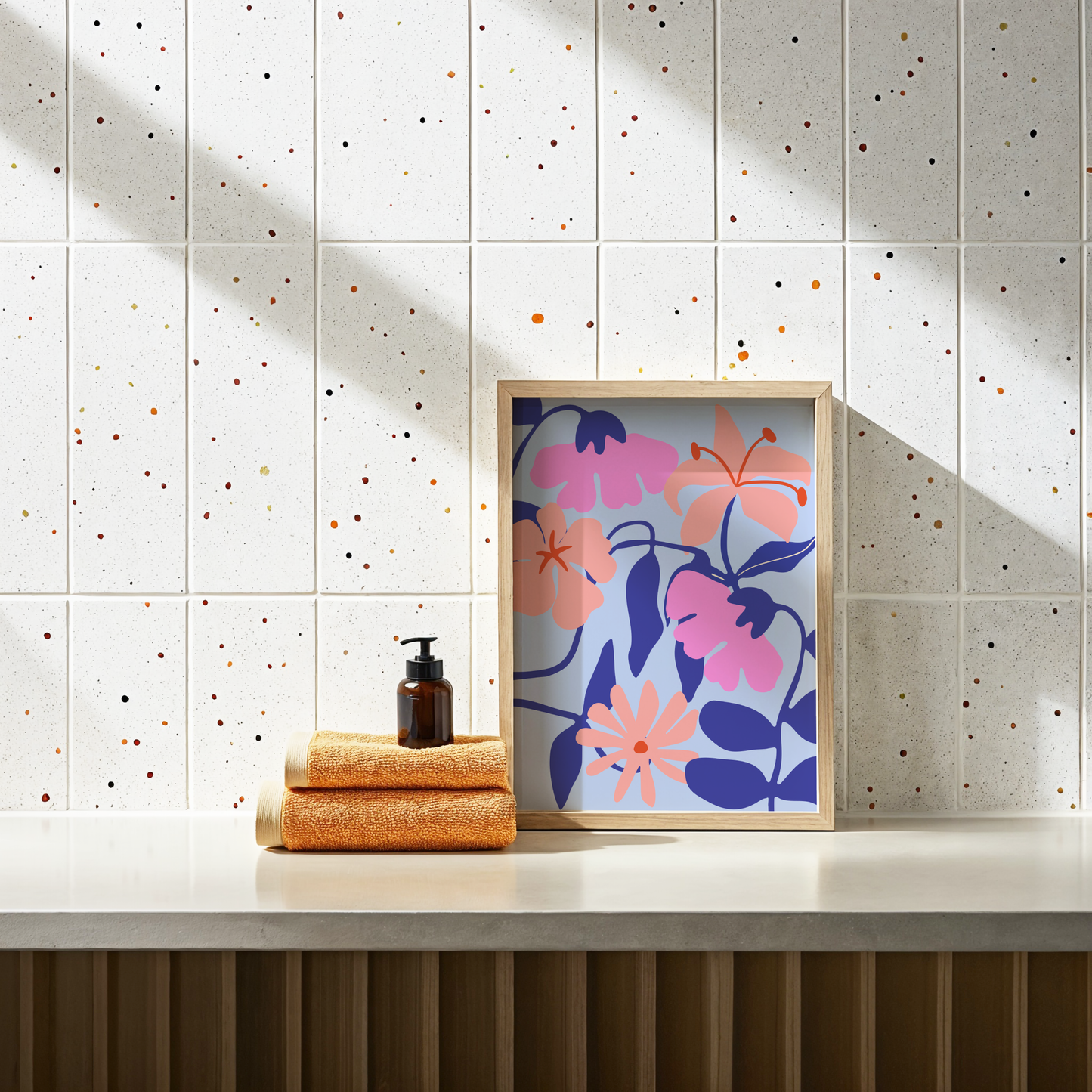 Orange and Pink Flowers Poster Print
