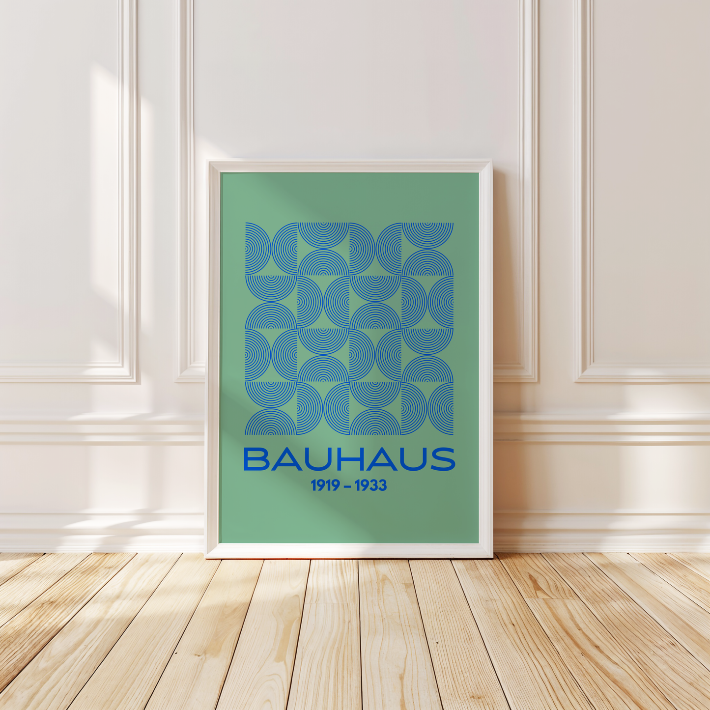 Bauhaus Geometric Print (Green and Blue)