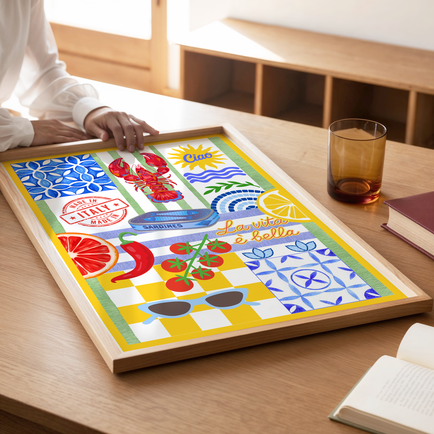 Italian Summer Patchwork Poster Print