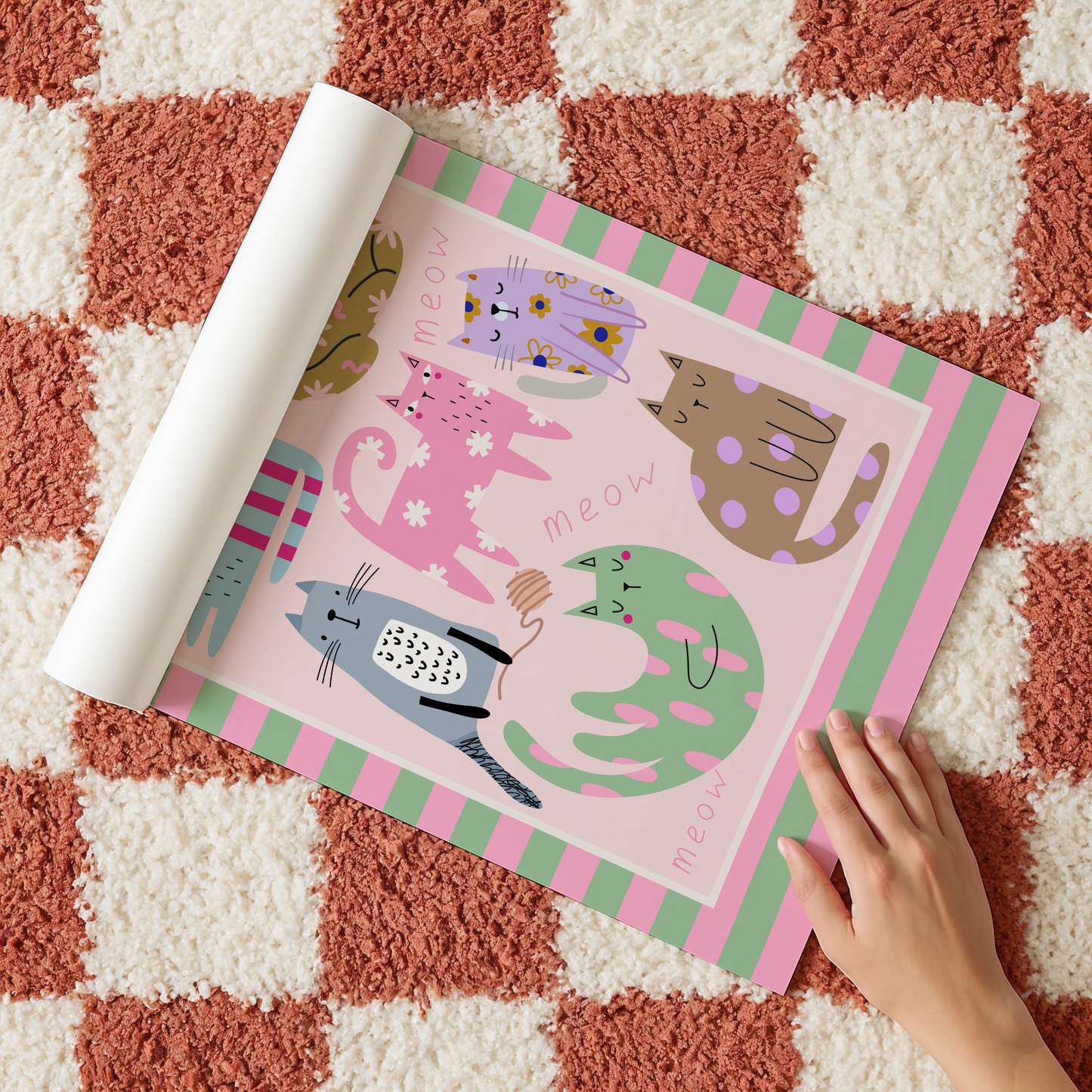 Colourful Cats Poster Print