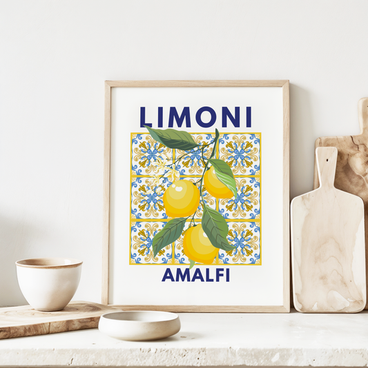 Limoni Amalfi Mosaic Poster Print