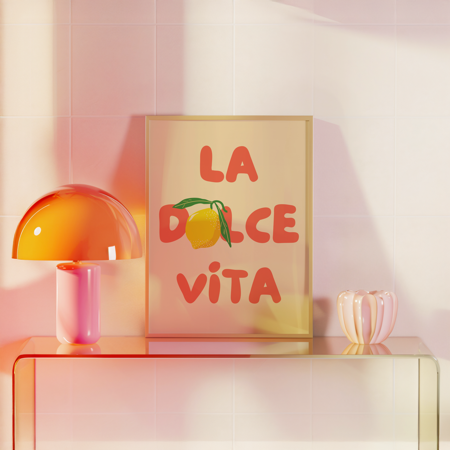 La Dolce Vita Lemon Poster Print (Yellow)