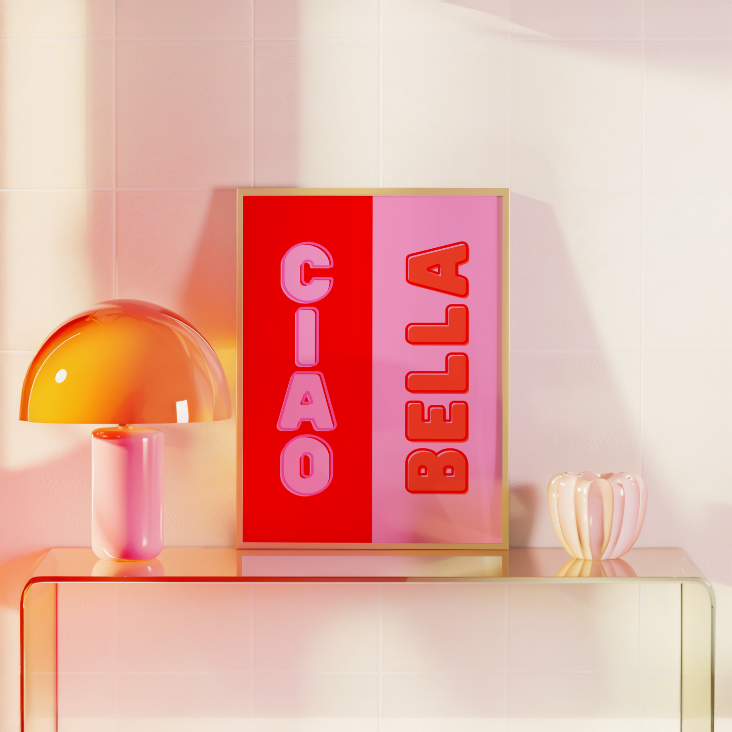 Ciao Bella Print (Red and Pink)