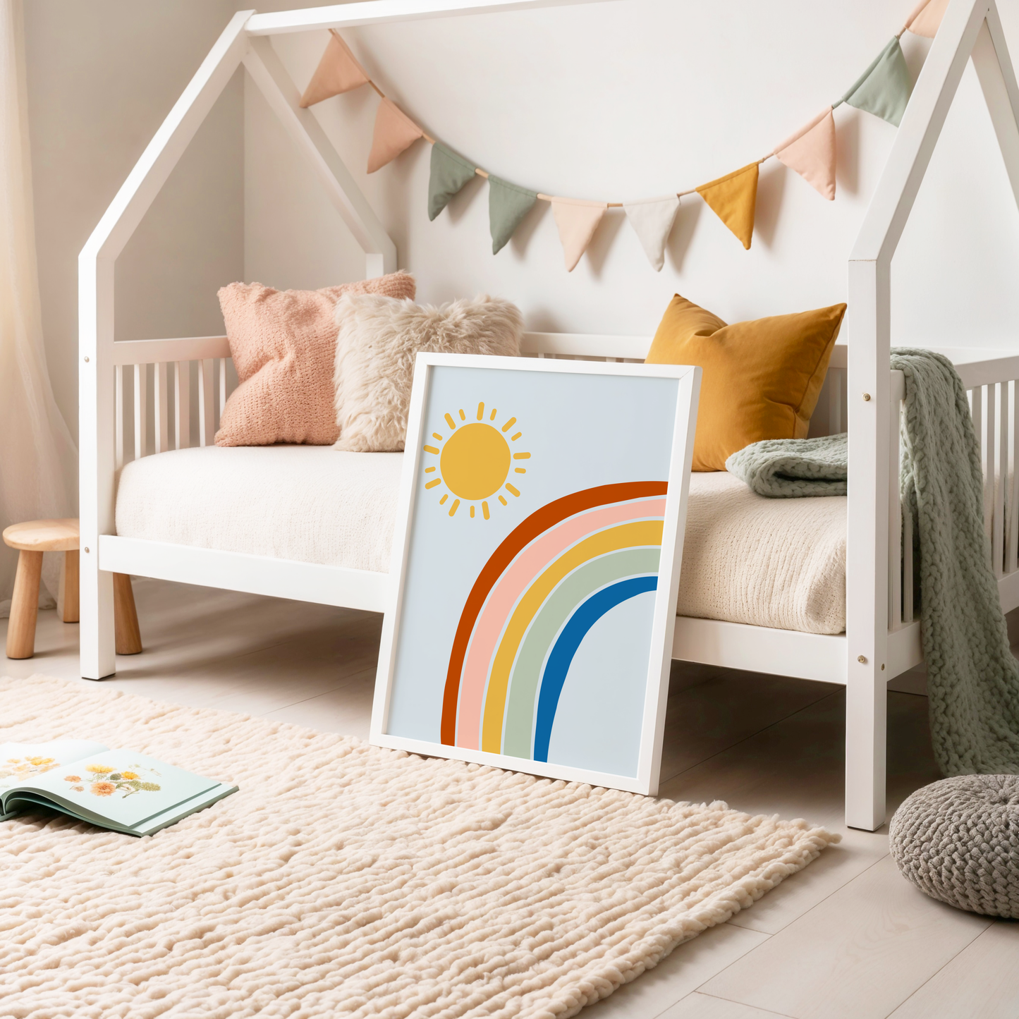 Rainbow and Sun Poster Print