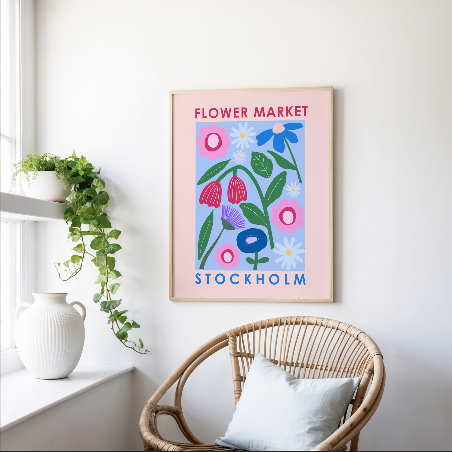 Flower Market Stockholm Poster Print
