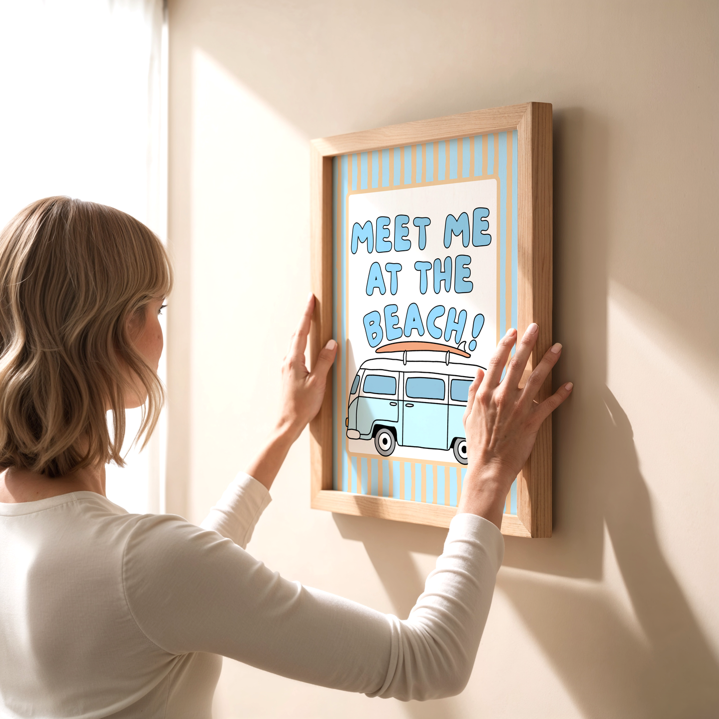 Meet Me At The Beach Surf Van Print