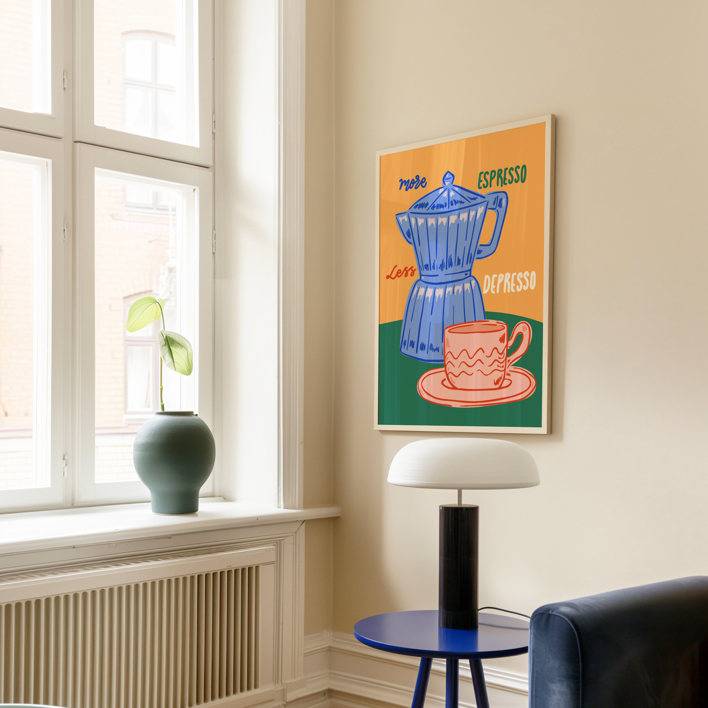 More Espresso Less Depresso Poster Print
