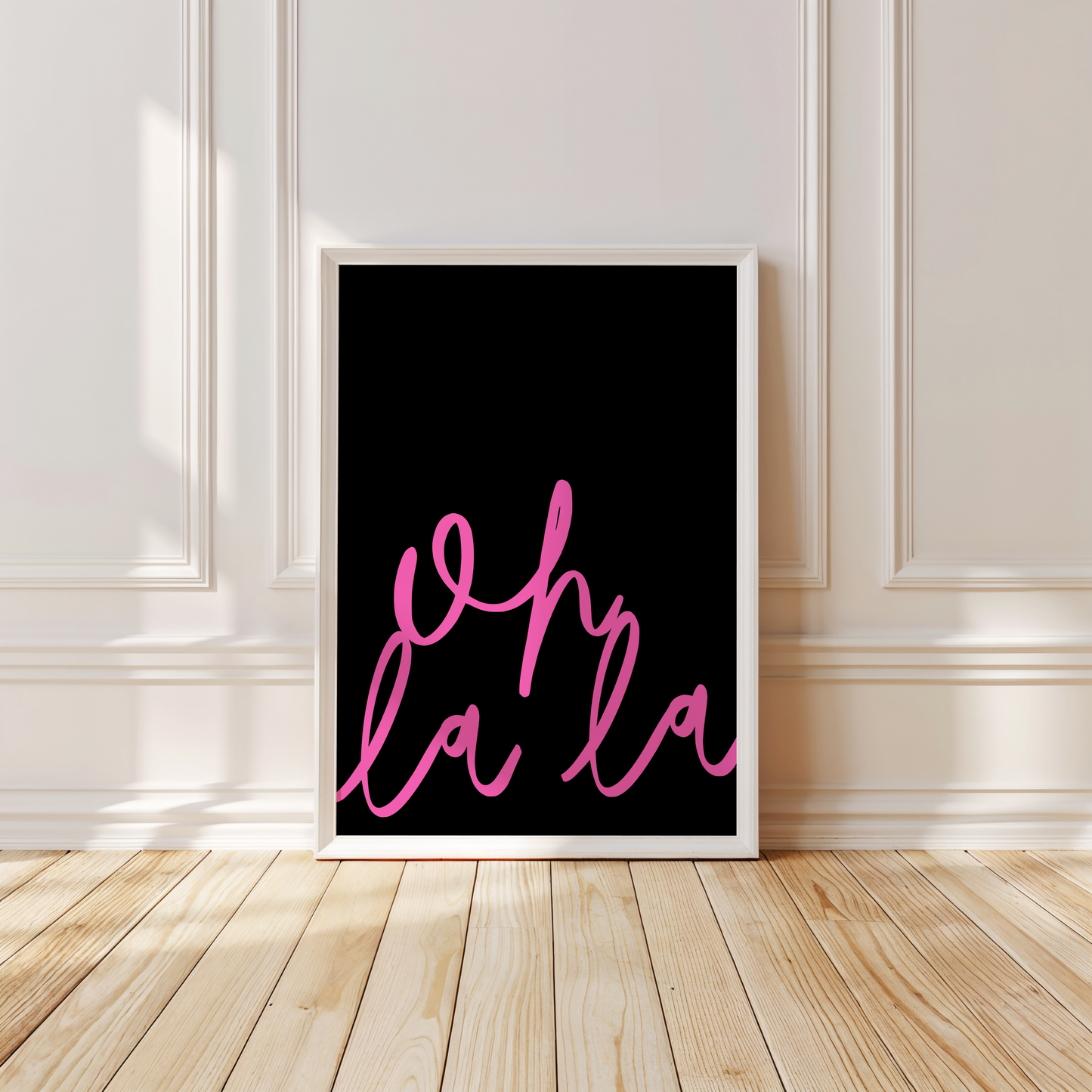 Oh La La Poster Print (Black and Pink)