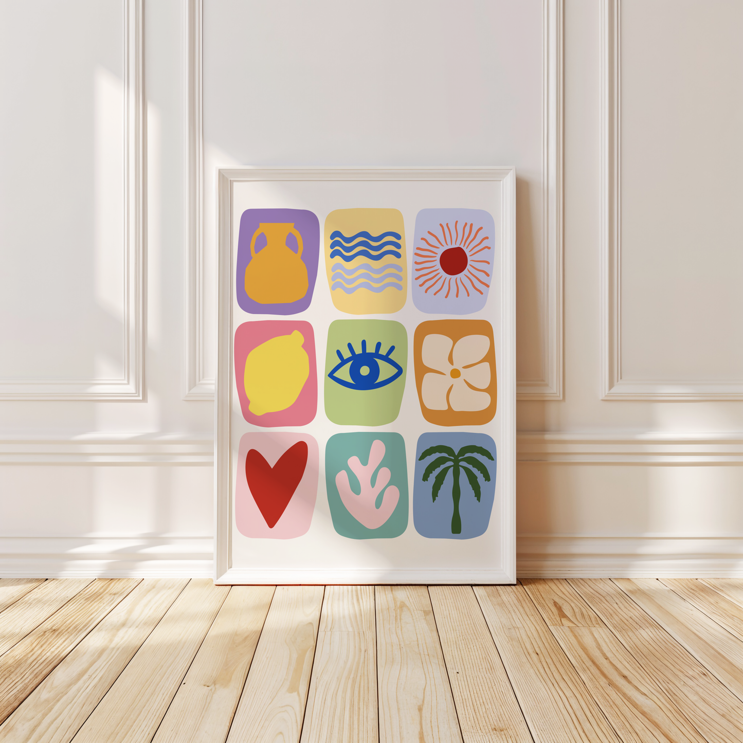 Abstract Tropical Summer Motif Print