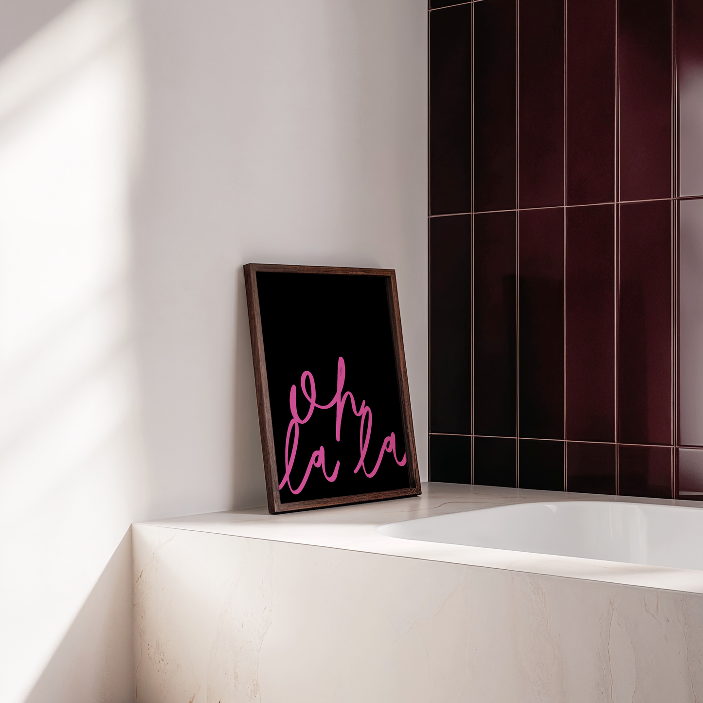 Oh La La Poster Print (Black and Pink)