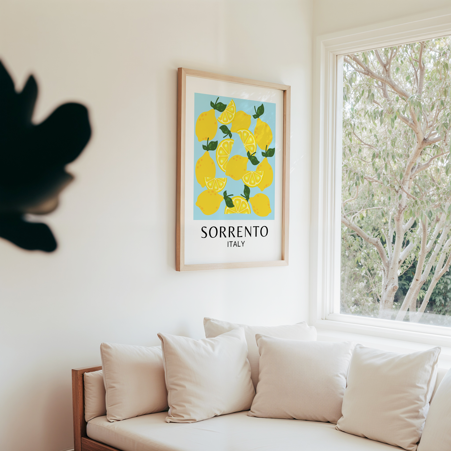 Sorrento Italy Lemons Print (Sky Blue)