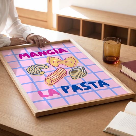 Mangia La Pasta Print (Pink)