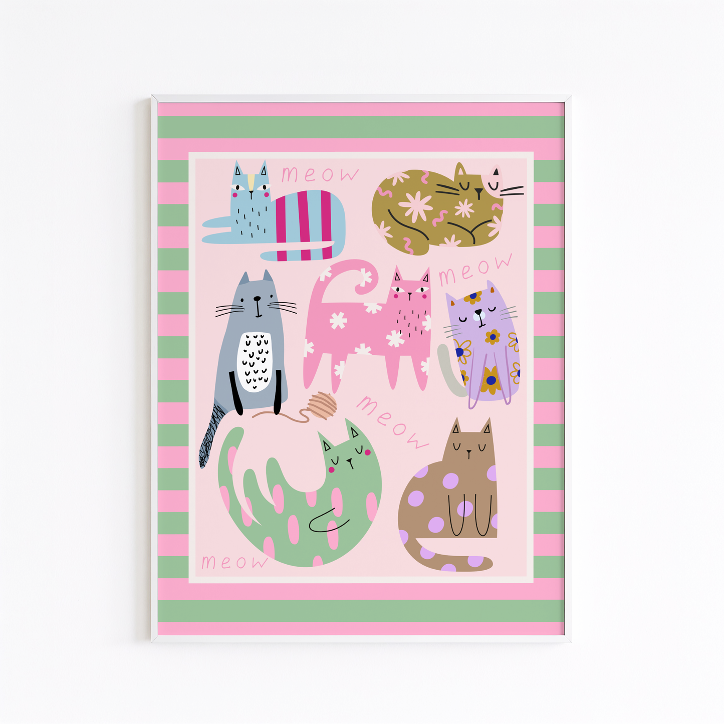 Colourful Cats Poster Print