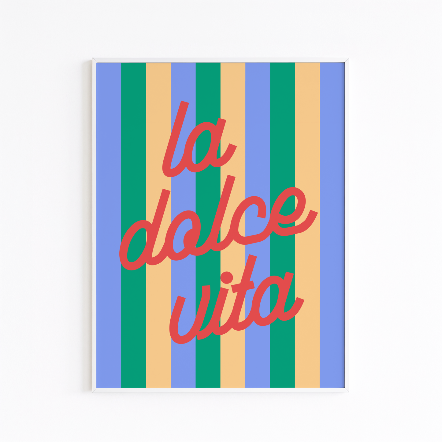 La Dolce Vita on Striped Background Poster Print