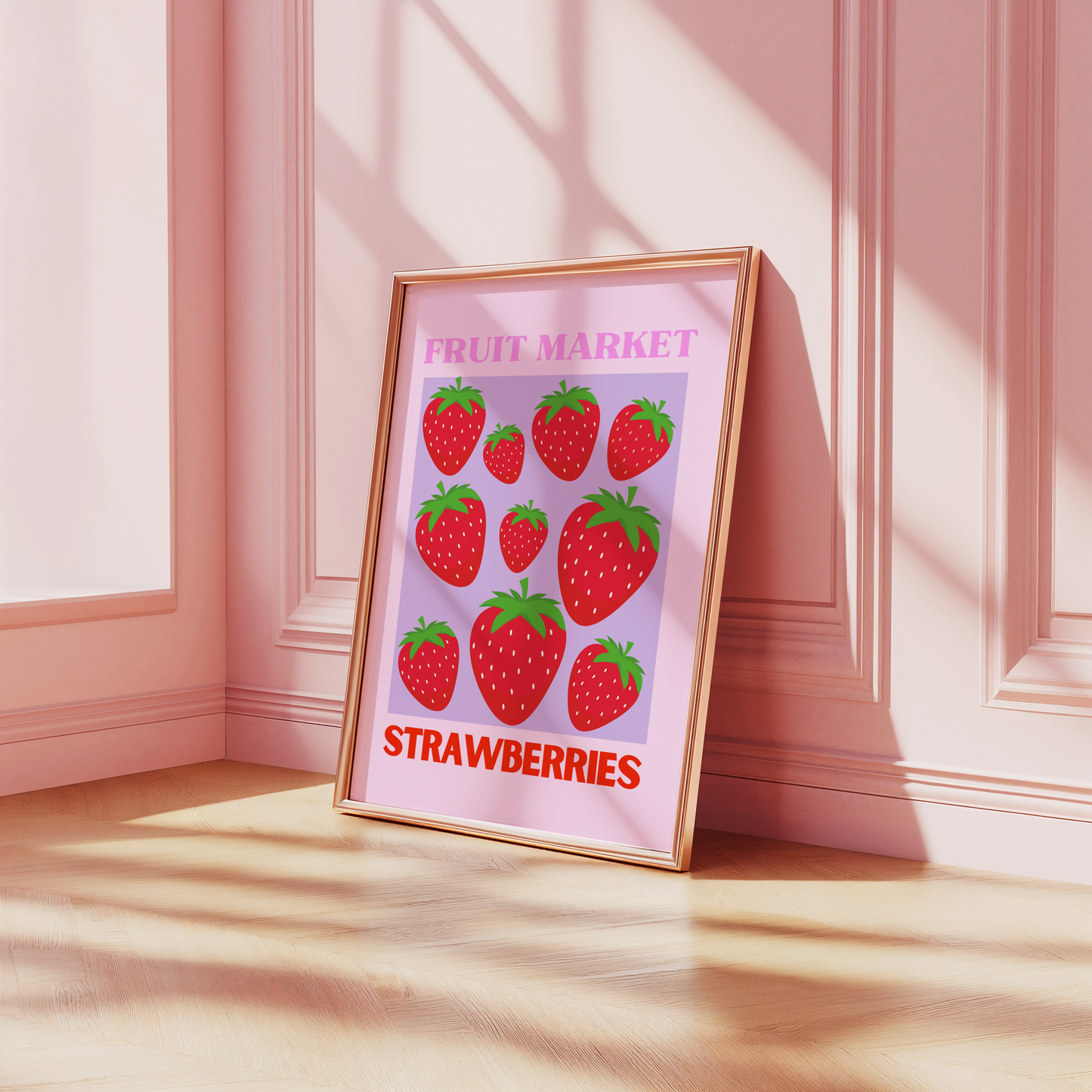Fruit Market Strawberries Poster Print