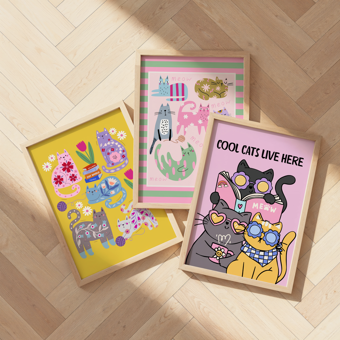 Cool Cats Live Here Poster Print