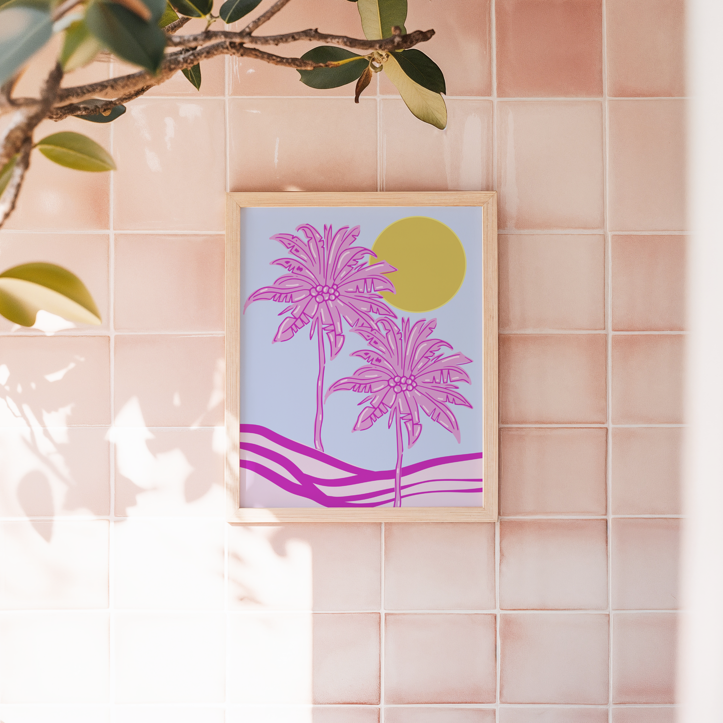 Pink Palm Trees Print