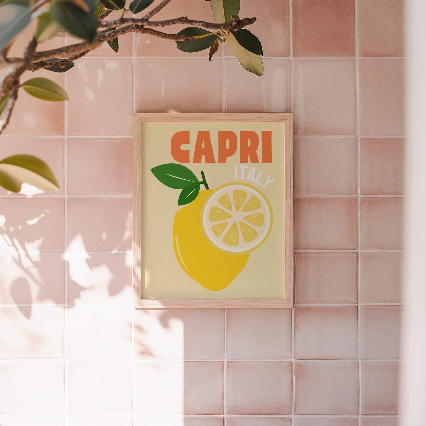 Capri Italy Lemon Print (Yellow)